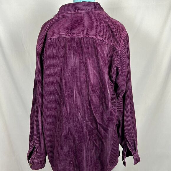 L.L. Bean Vintage Purple Corduroy Button-Up Overshirt (Women's M) - Picture 3 of 6
